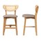 Baxton Studio Dannell Mid-Century Modern Grey Fabric and Natural Oak Finished Wood 2-Piece Counter Stool Set 235-2PC-13306-ZORO - alternate 3